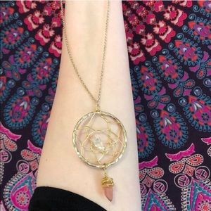 Quartz dream catcher pendant necklace! NEW!